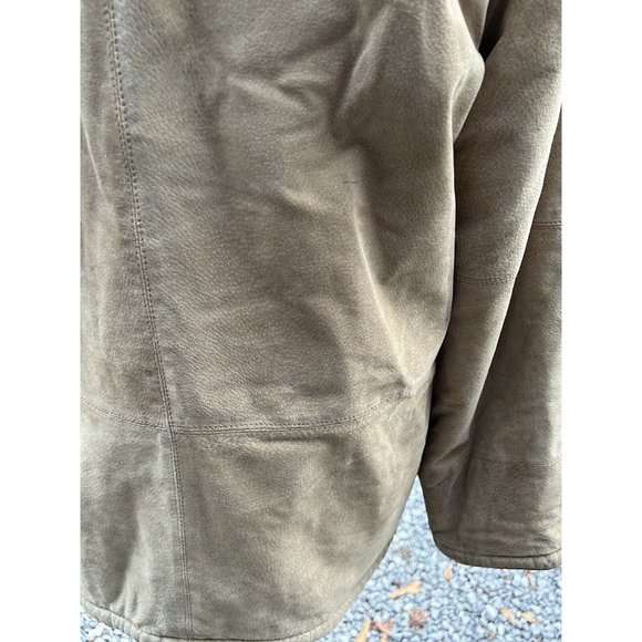 Colebrook Leather Jacket Mens Med Tan Suede Shearling Field Farm Vtg Distressed - Picture 13 of 16